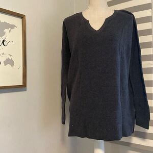 CAbi Gray Knit Style 3705 Clare Snuggle Pullover Sweater Size Small